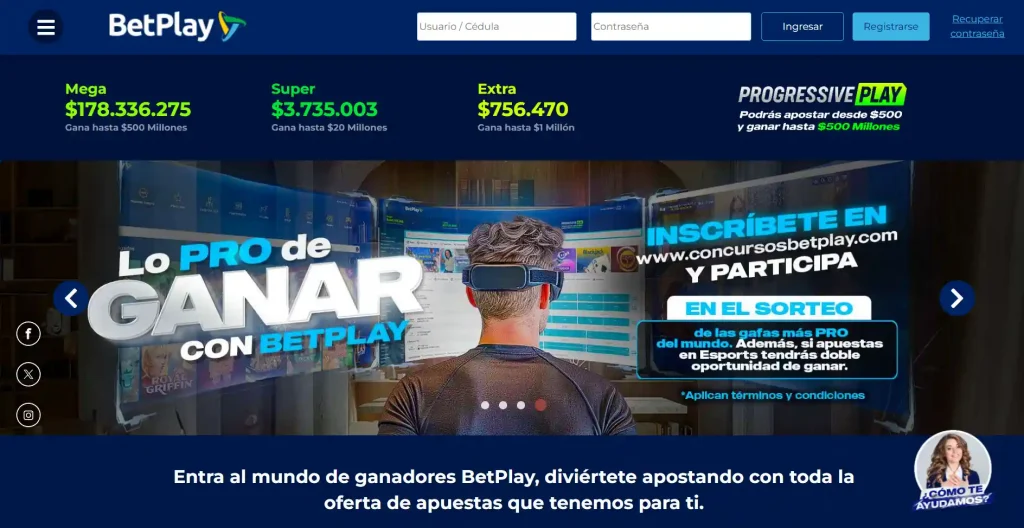 Página de inicio de Betplay